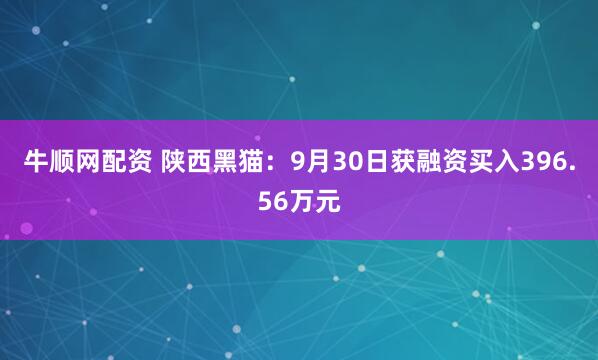 牛顺网配资 陕西黑猫：9月30日获融资买入396.56万元